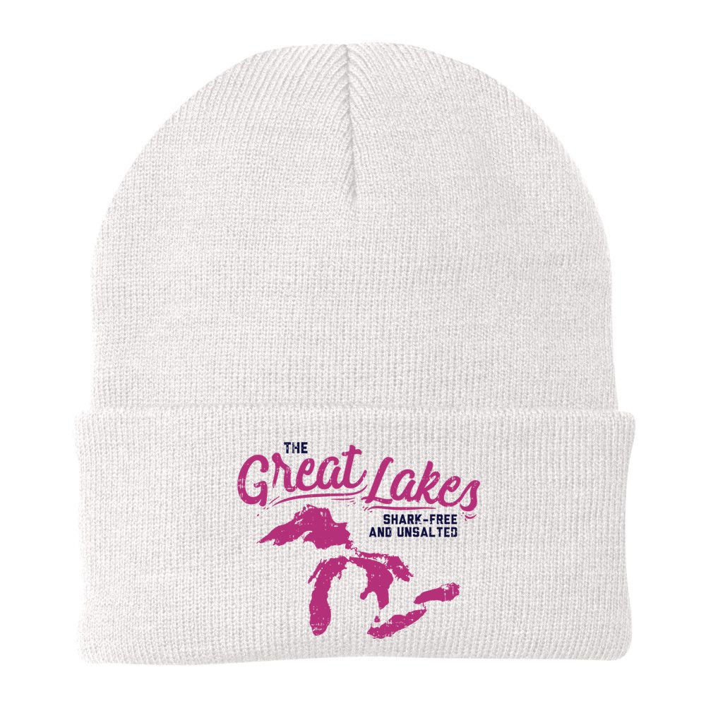Great Lakes Shark Free And Unsalted Summer Vacation Funny Gift Beanie