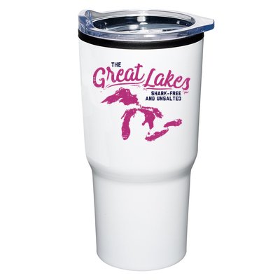 Great Lakes Shark Free And Unsalted Summer Vacation Funny Gift Tumbler