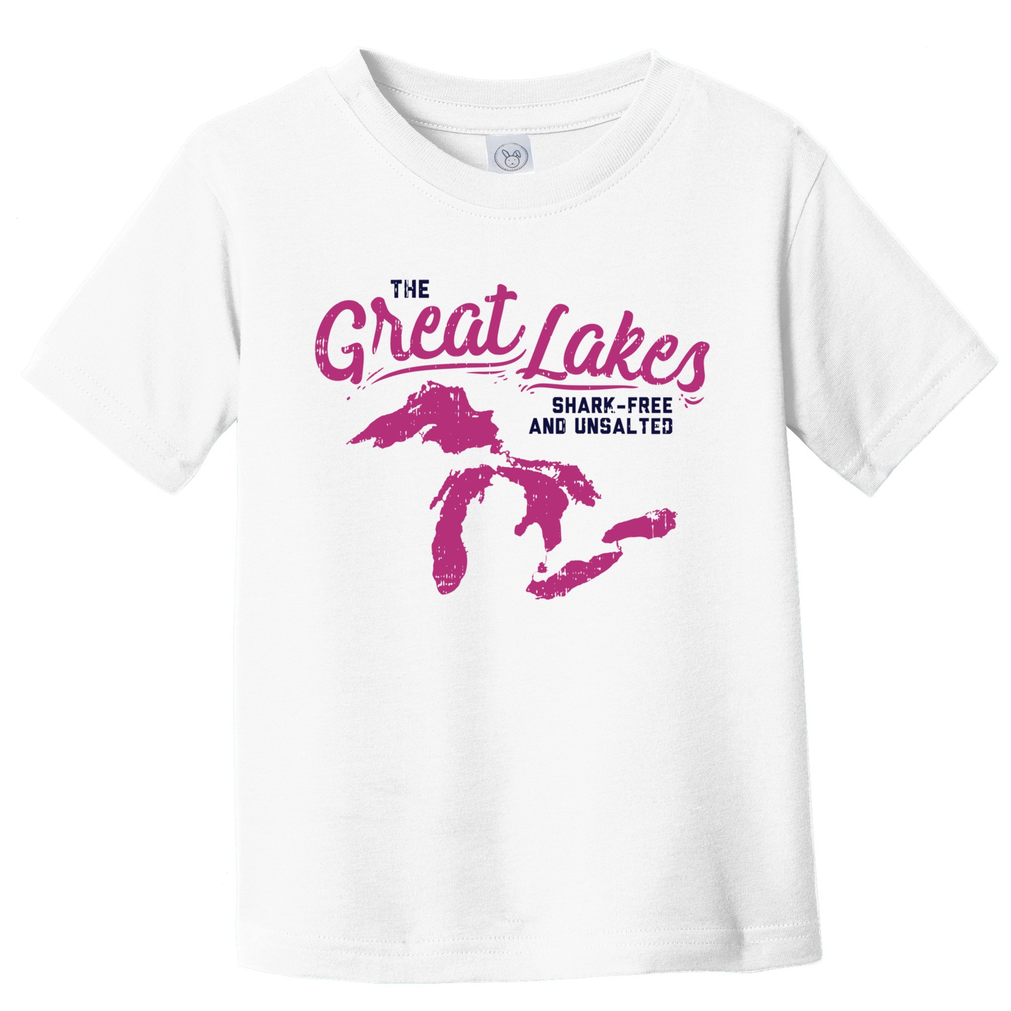 Great Lakes Shark Free And Unsalted Summer Vacation Funny Gift Toddler T-Shirt