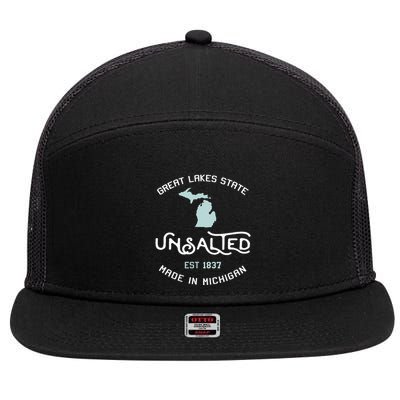 Great Lakes State Unsalted Est 1837 Made In Michigan 7 Panel Mesh Trucker Snapback Hat