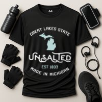 Great Lakes State Unsalted Est 1837 Made In Michigan Cooling Performance Crew T-Shirt