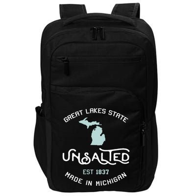 Great Lakes State Unsalted Est 1837 Made In Michigan Impact Tech Backpack