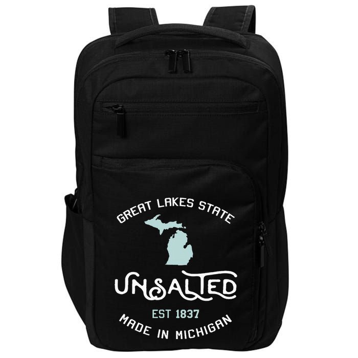 Great Lakes State Unsalted Est 1837 Made In Michigan Impact Tech Backpack