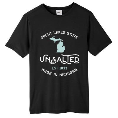 Great Lakes State Unsalted Est 1837 Made In Michigan Tall Fusion ChromaSoft Performance T-Shirt