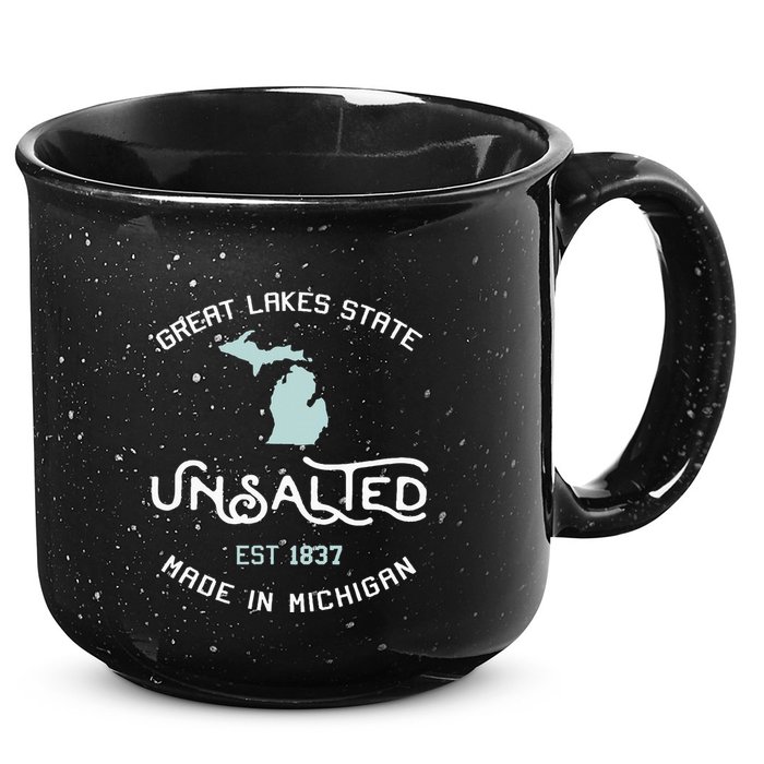Great Lakes State Unsalted Est 1837 Made In Michigan 15oz Campfire Ceramic Mug