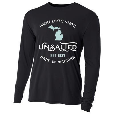 Great Lakes State Unsalted Est 1837 Made In Michigan Cooling Performance Long Sleeve Crew