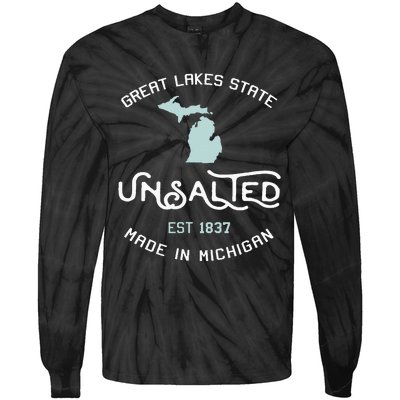 Great Lakes State Unsalted Est 1837 Made In Michigan Tie-Dye Long Sleeve Shirt