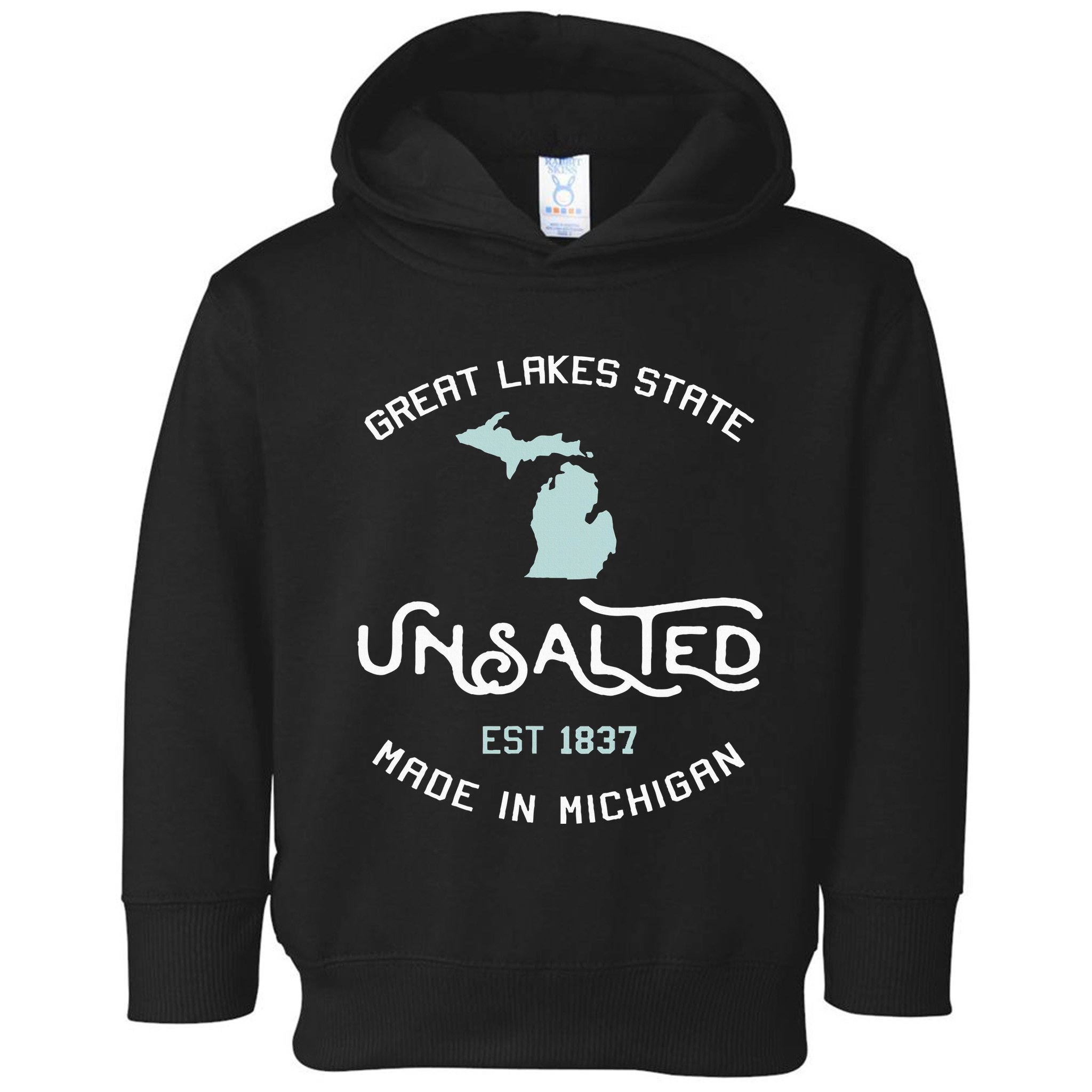 Great Lakes State Unsalted Est 1837 Made In Michigan Toddler Hoodie