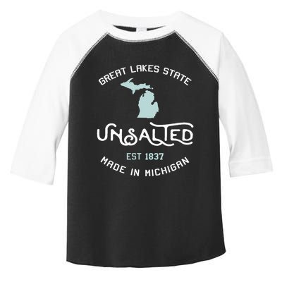Great Lakes State Unsalted Est 1837 Made In Michigan Toddler Fine Jersey T-Shirt