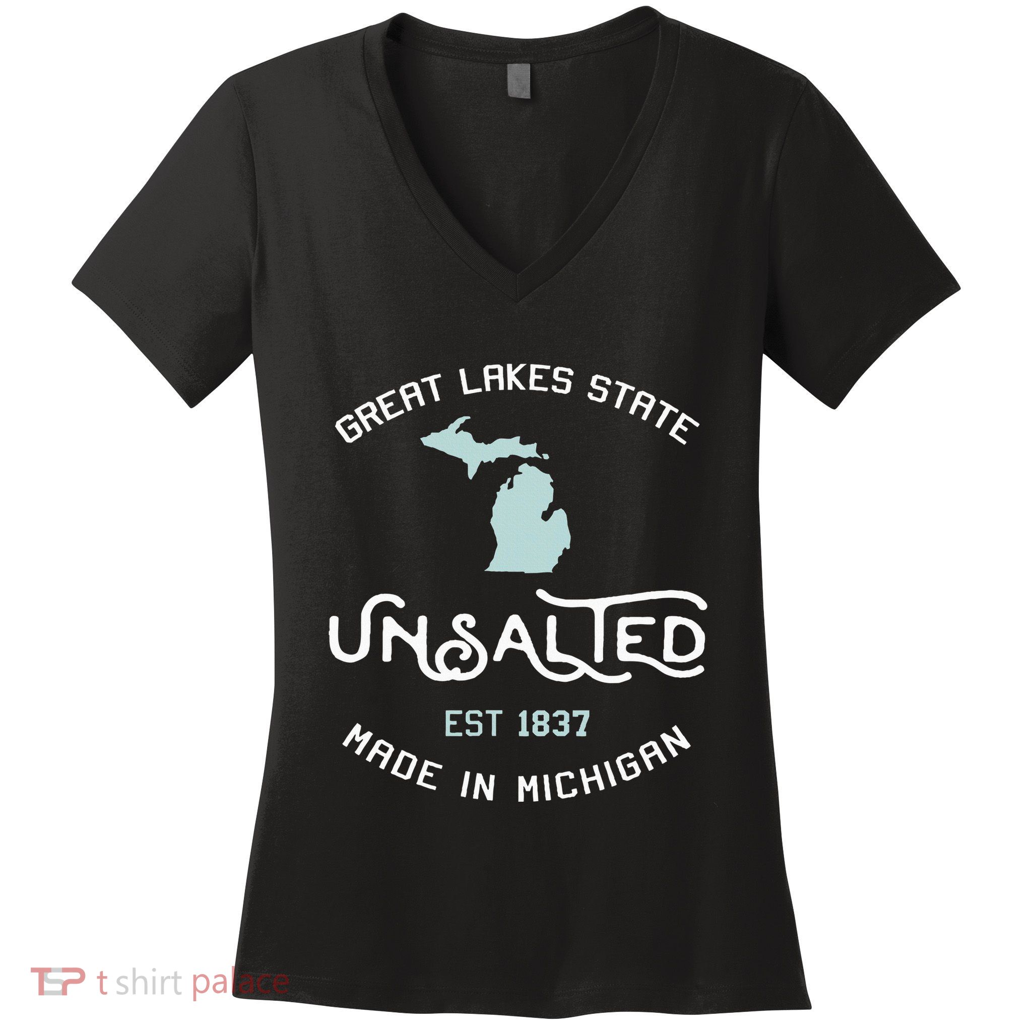 Great Lakes State Unsalted Est 1837 Made In Michigan Women's V-Neck T-Shirt
