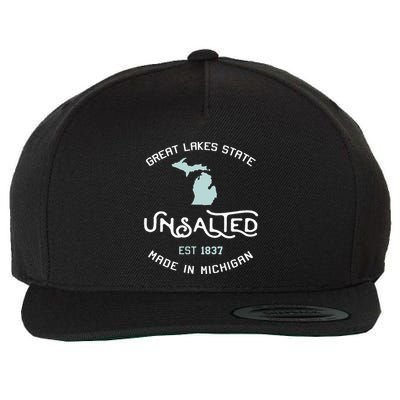 Great Lakes State Unsalted Est 1837 Made In Michigan Wool Snapback Cap