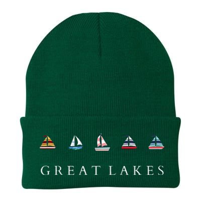 Great Lakes Sailing Americana Lake Michigan Lake Superior Knit Cap Winter Beanie