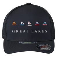 Great Lakes Sailing Americana Lake Michigan Lake Superior Flexfit Unipanel Trucker Cap