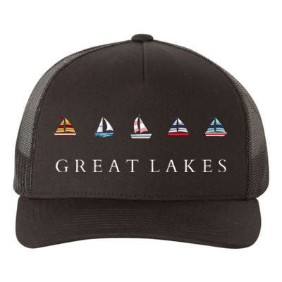 Great Lakes Sailing Americana Lake Michigan Lake Superior Yupoong Adult 5-Panel Trucker Hat