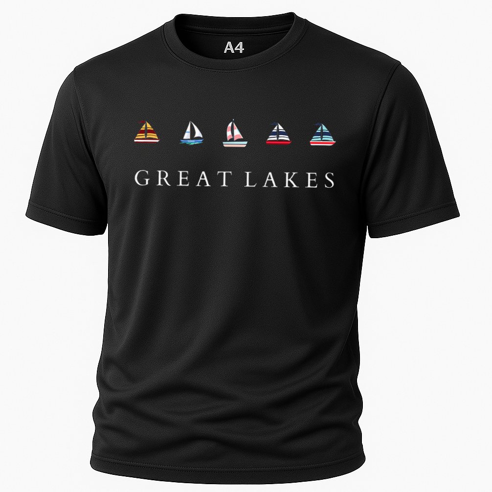 Great Lakes Sailing Americana Lake Michigan Lake Superior Cooling Performance Crew T-Shirt