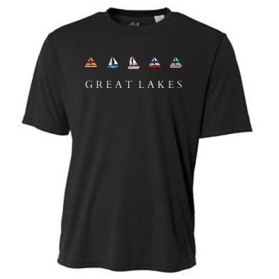 Great Lakes Sailing Americana Lake Michigan Lake Superior Cooling Performance Crew T-Shirt