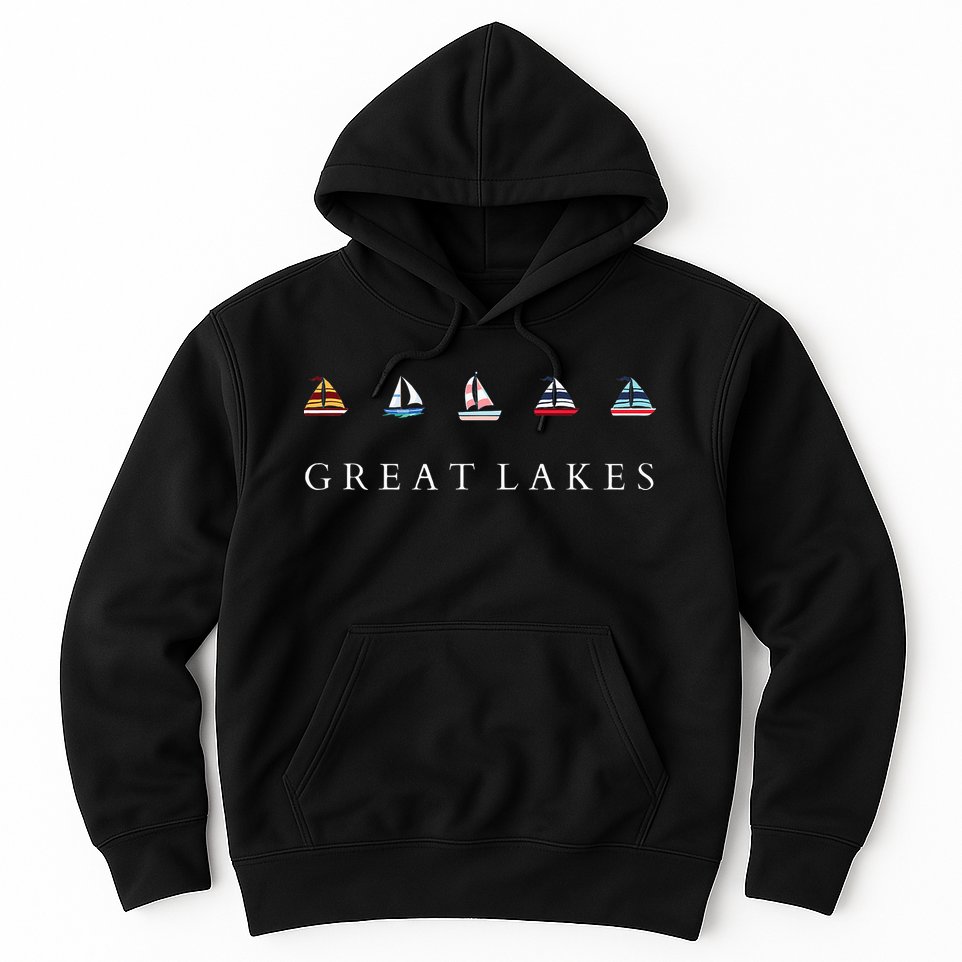 Great Lakes Sailing Americana Lake Michigan Lake Superior Hoodie