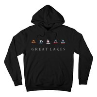 Great Lakes Sailing Americana Lake Michigan Lake Superior Hoodie