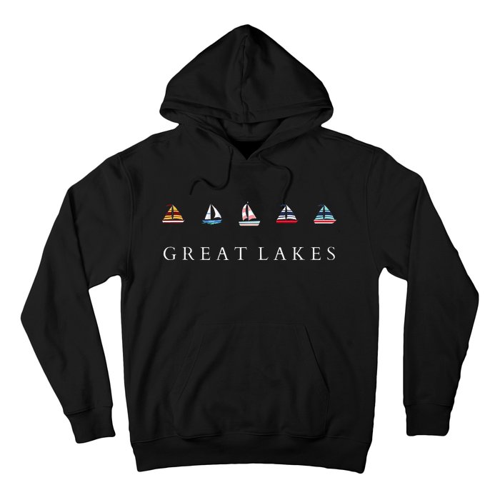 Great Lakes Sailing Americana Lake Michigan Lake Superior Hoodie