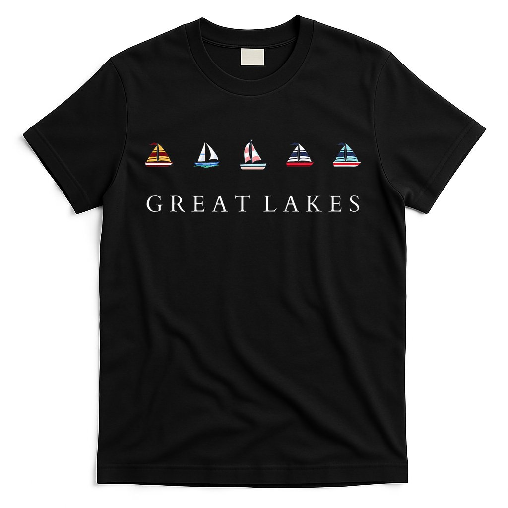 Great Lakes Sailing Americana Lake Michigan Lake Superior T-Shirt