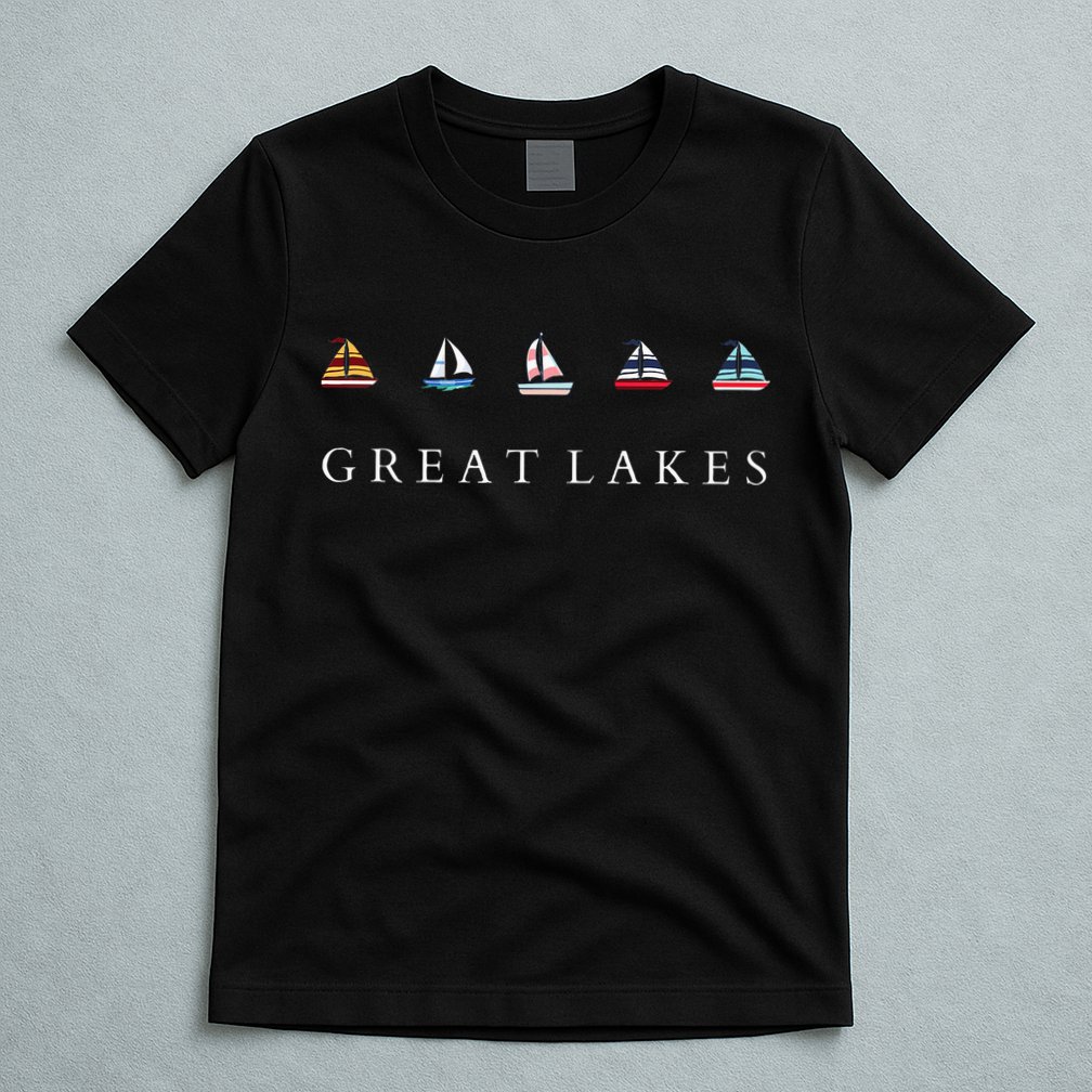 Great Lakes Sailing Americana Lake Michigan Lake Superior T-Shirt