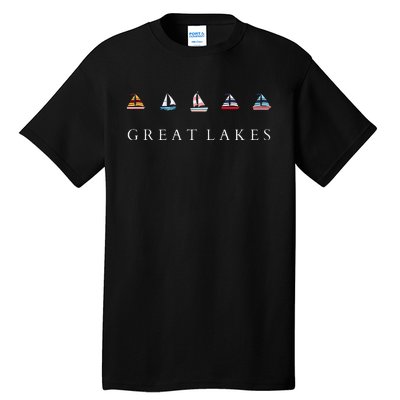 Great Lakes Sailing Americana Lake Michigan Lake Superior Tall T-Shirt