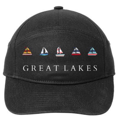 Great Lakes Sailing Americana Lake Michigan Lake Superior 7-Panel Snapback Hat