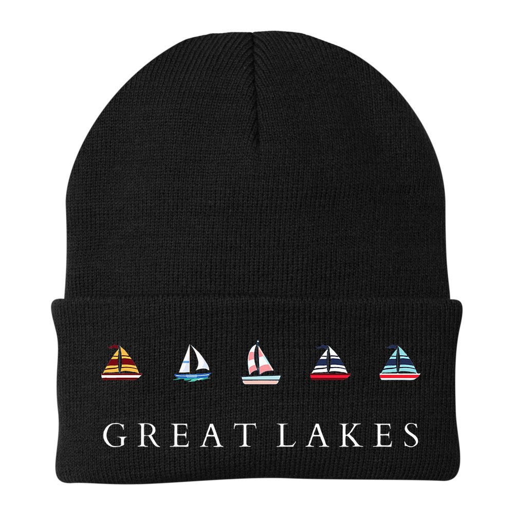 Great Lakes Sailing Americana Lake Michigan Lake Superior Beanie