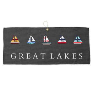 Great Lakes Sailing Americana Lake Michigan Lake Superior Large Microfiber Waffle Golf Towel