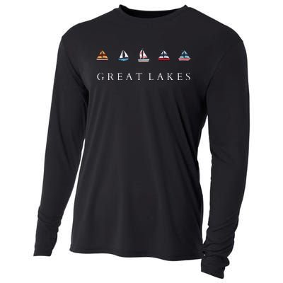 Great Lakes Sailing Americana Lake Michigan Lake Superior Cooling Performance Long Sleeve Crew