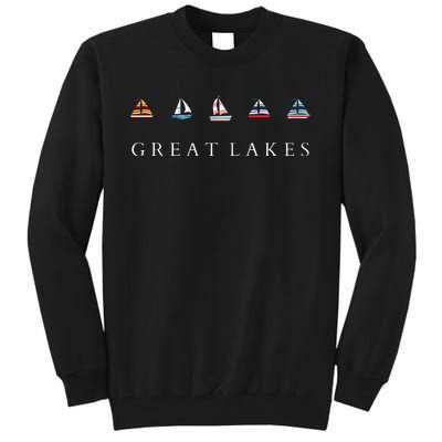 Great Lakes Sailing Americana Lake Michigan Lake Superior Tall Sweatshirt