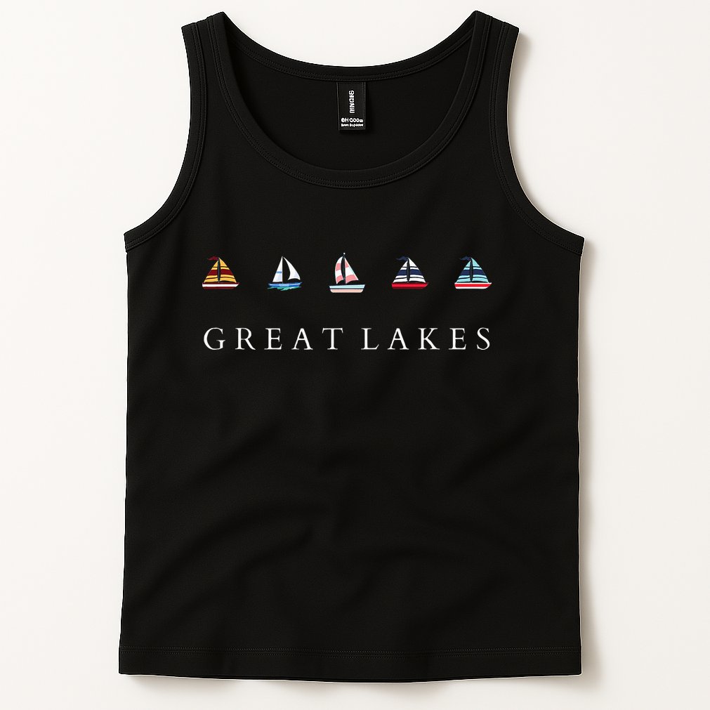 Great Lakes Sailing Americana Lake Michigan Lake Superior Tank Top