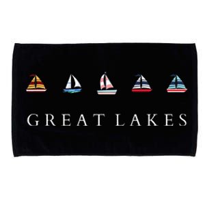 Great Lakes Sailing Americana Lake Michigan Lake Superior Microfiber Hand Towel