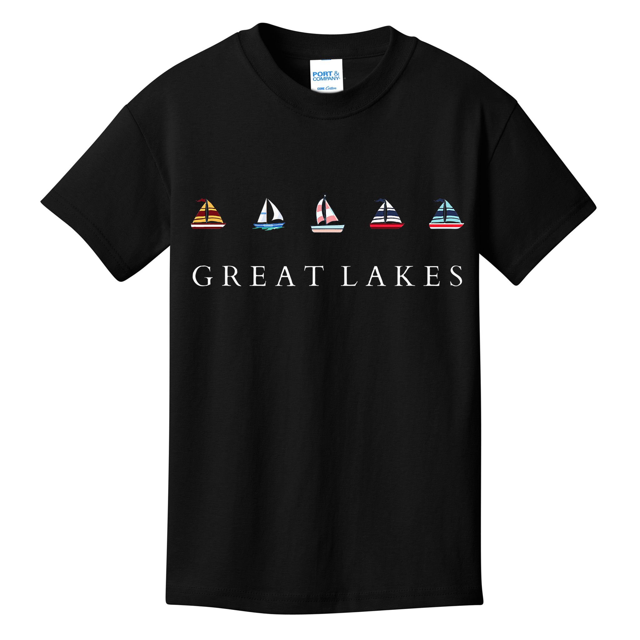 Great Lakes Sailing Americana Lake Michigan Lake Superior Kids T-Shirt