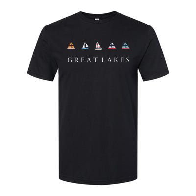 Great Lakes Sailing Americana Lake Michigan Lake Superior Softstyle CVC T-Shirt