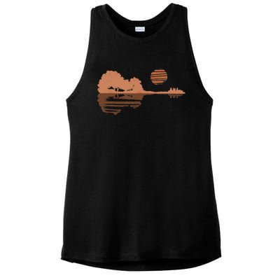 Guitar Lake Shadow Black History BLM Musician Guitarist Ladies PosiCharge Tri-Blend Wicking Tank