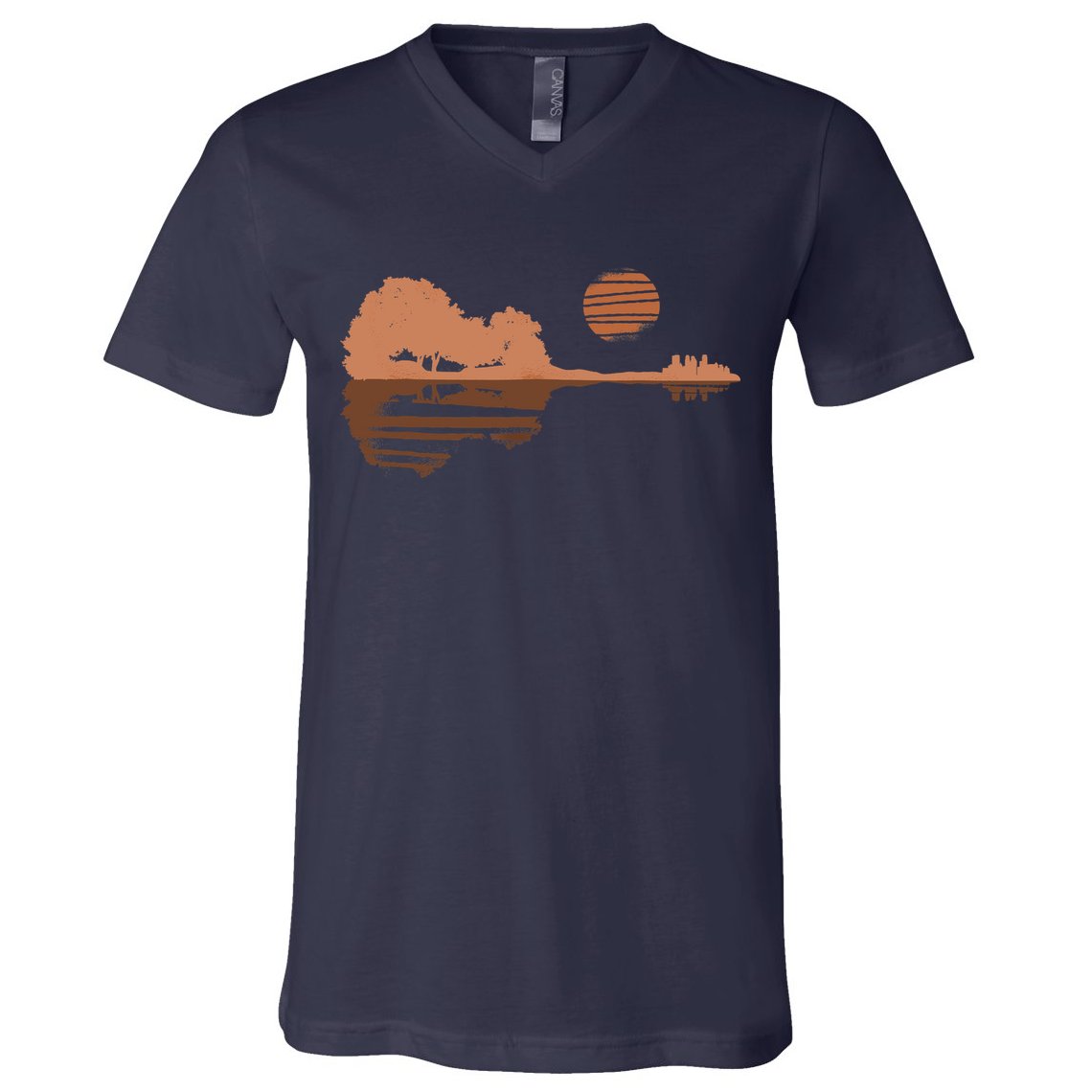 Guitar Lake Shadow Black History BLM Musician Guitarist V-Neck T-Shirt