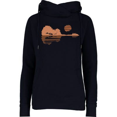 Guitar Lake Shadow Black History BLM Musician Guitarist Womens Funnel Neck Pullover Hood