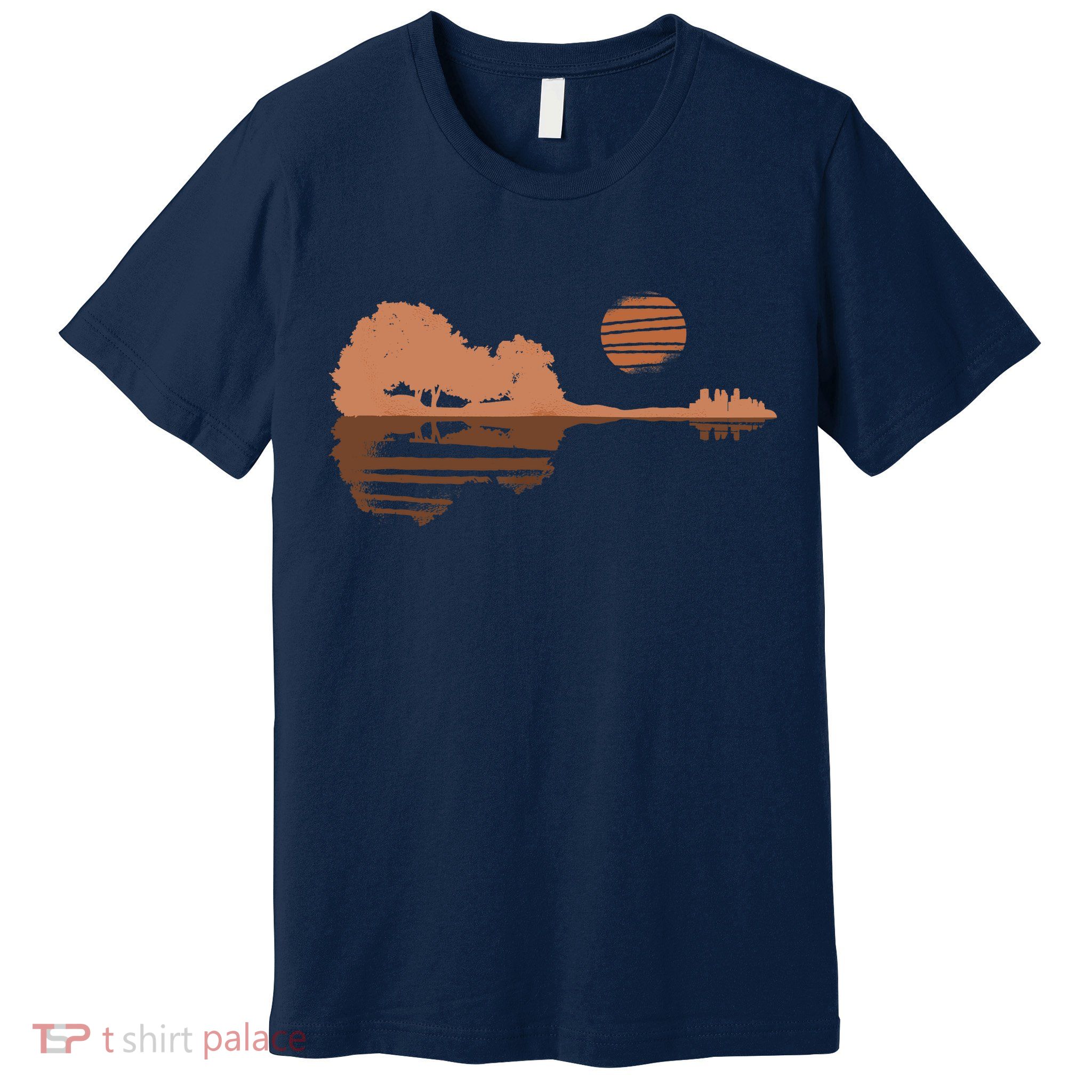 Guitar Lake Shadow Black History BLM Musician Guitarist Premium T-Shirt