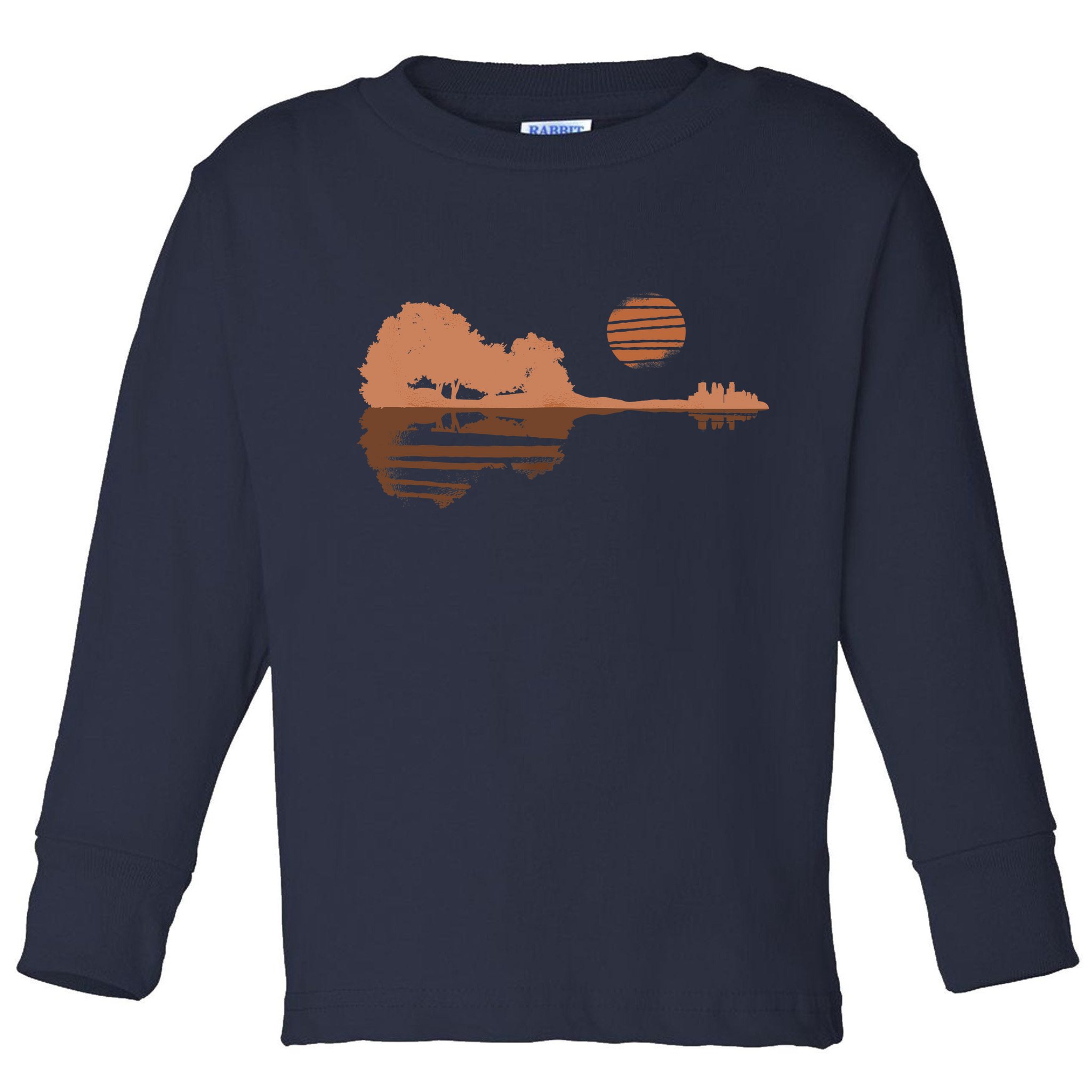 Guitar Lake Shadow Black History BLM Musician Guitarist Toddler Long Sleeve Shirt