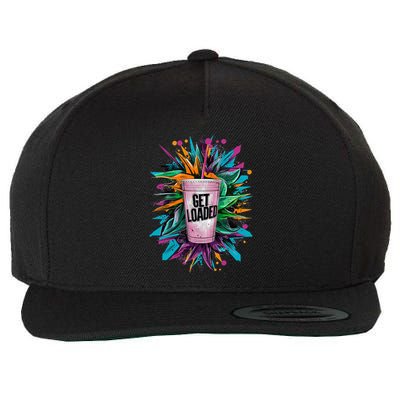 Get Loaded Summer Mode Tie Dye Loaded Tea Junkie Vacay Gift Wool Snapback Cap