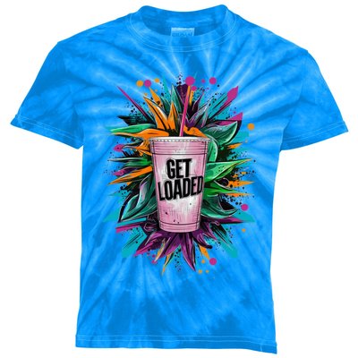 Get Loaded Summer Mode Tie Dye Loaded Tea Junkie Vacay Gift Kids Tie-Dye T-Shirt