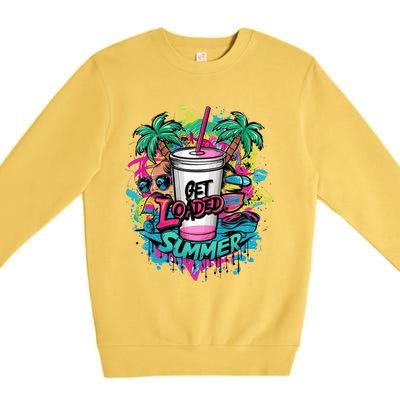 Get Loaded Summer Tea Junkie Ice Tea Dye Summer Vibes Gift Premium Crewneck Sweatshirt