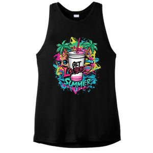 Get Loaded Summer Tea Junkie Ice Tea Dye Summer Vibes Gift Ladies PosiCharge Tri-Blend Wicking Tank