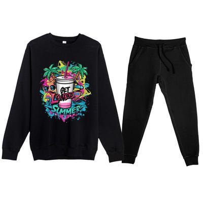 Get Loaded Summer Tea Junkie Ice Tea Dye Summer Vibes Gift Premium Crewneck Sweatsuit Set