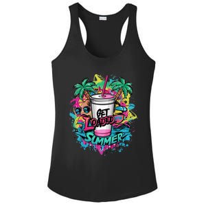 Get Loaded Summer Tea Junkie Ice Tea Dye Summer Vibes Gift Ladies PosiCharge Competitor Racerback Tank