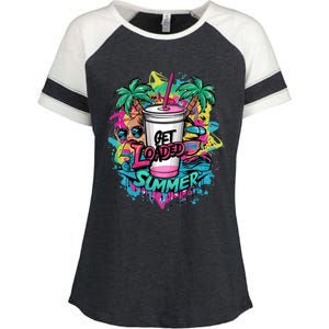 Get Loaded Summer Tea Junkie Ice Tea Dye Summer Vibes Gift Enza Ladies Jersey Colorblock Tee