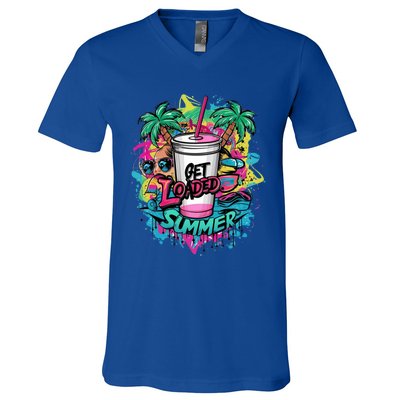 Get Loaded Summer Tea Junkie Ice Tea Dye Summer Vibes Gift V-Neck T-Shirt