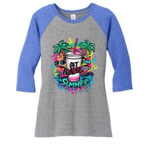 Get Loaded Summer Tea Junkie Ice Tea Dye Summer Vibes Gift Women's Tri-Blend 3/4-Sleeve Raglan Shirt