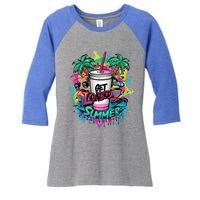 Get Loaded Summer Tea Junkie Ice Tea Dye Summer Vibes Gift Women's Tri-Blend 3/4-Sleeve Raglan Shirt